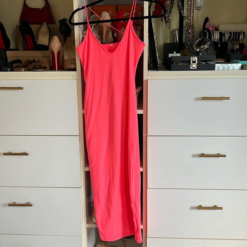 Hot pink dress